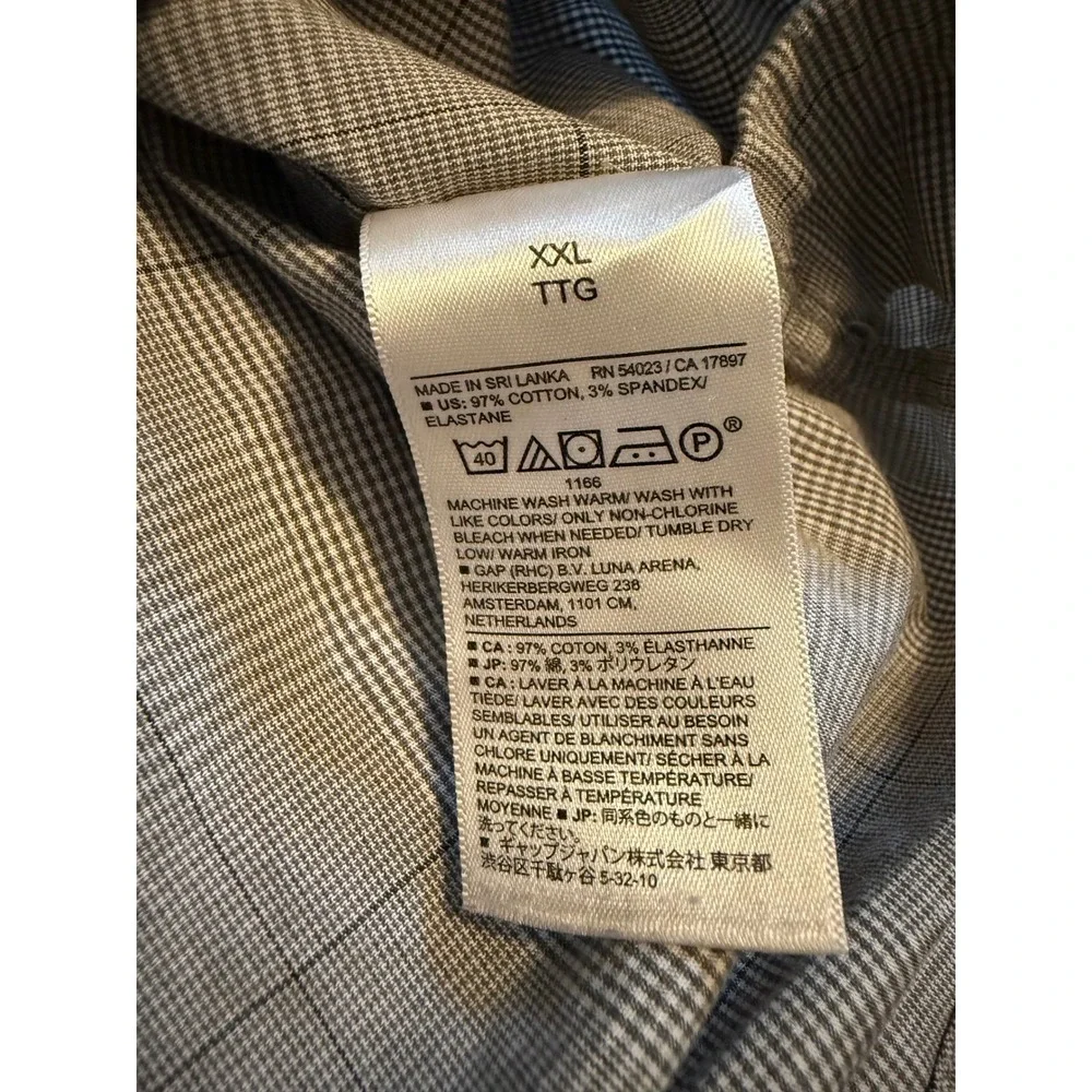 Banana Republic Untucked Fit Button Down Shirt Mens XXL Plaid Wrinkle Resist